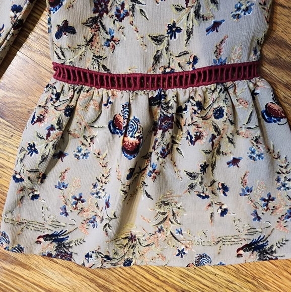 Miss Me Blouse Women's Size L Tassel Butterfly Bell Sleeve Romantic Hippie Boho - Picture 6 of 9